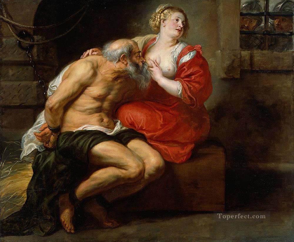 Simón y Pero Romano Caridad Barroco Peter Paul Rubens Pintura al óleo